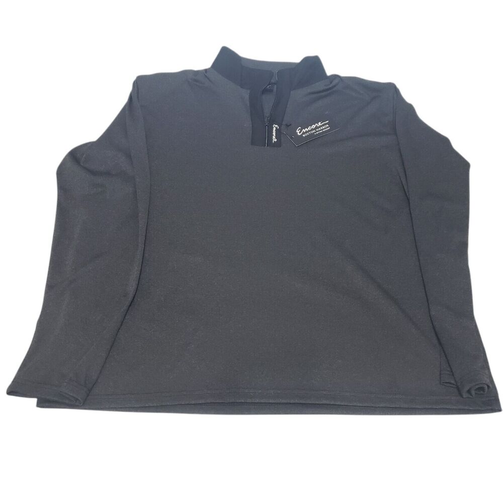 Encore Boston Harbor Quarter Zip Pullover Gray Black Mens 2XL Polyester New wTag